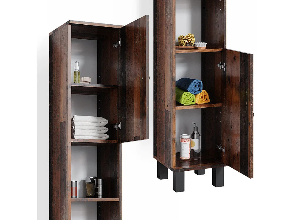 Meuble salle de bain chêne rustique 30x30x190 fynn