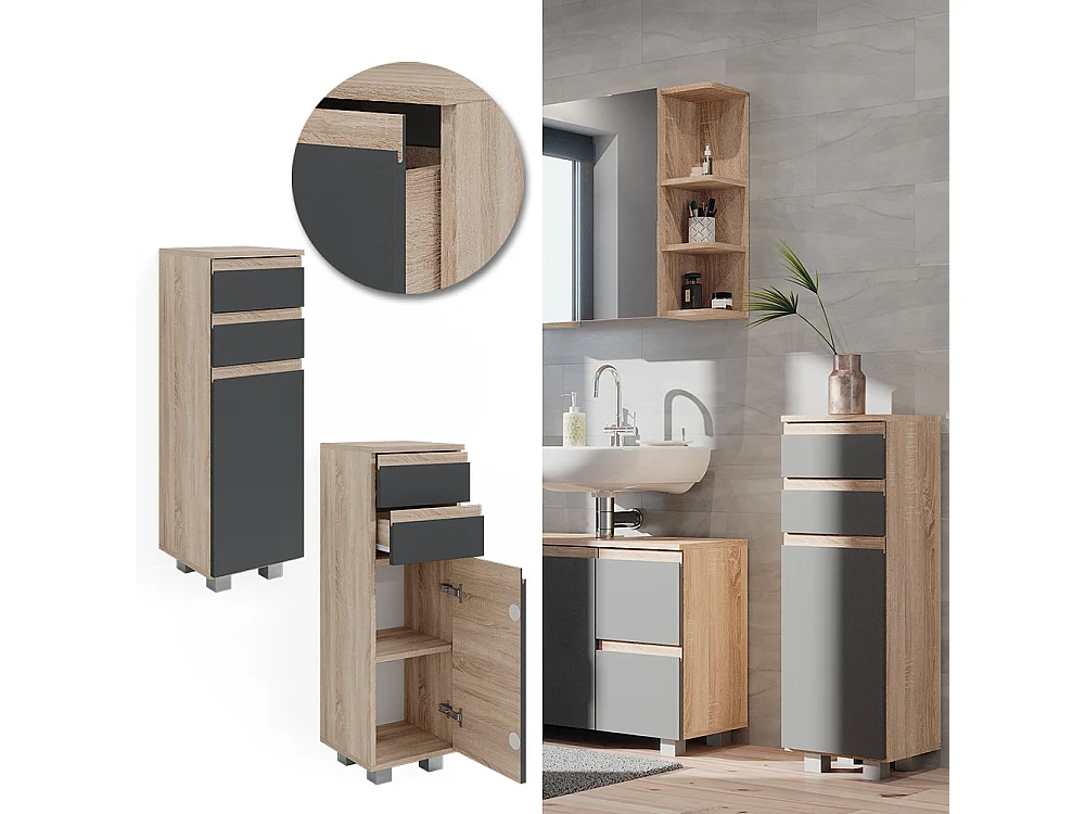 Midischrank anthrazit 30x30x95 j-shape