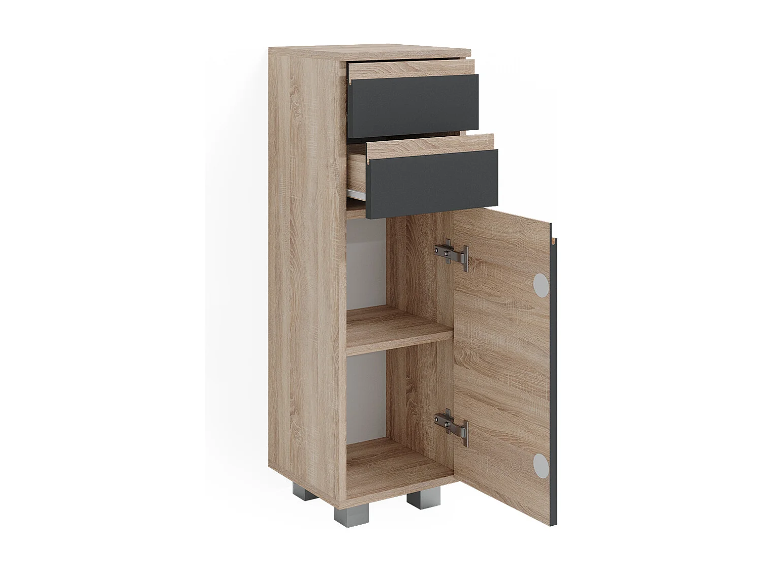 Meuble salle de bain anthracite 30x30x95 j-shape