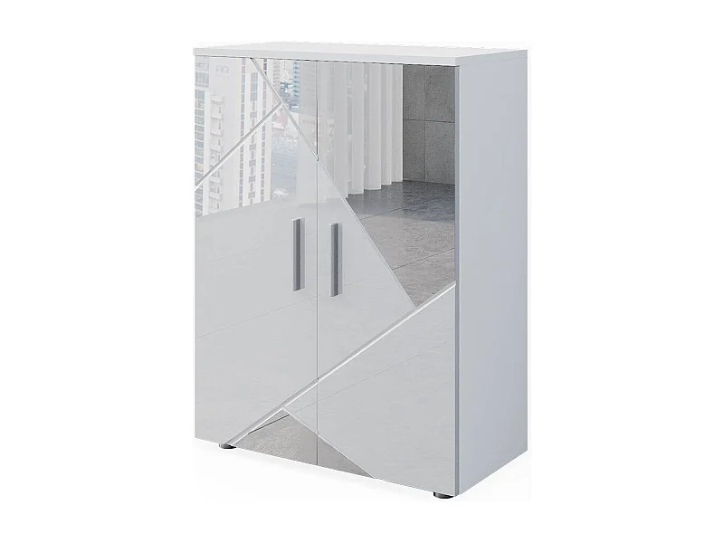 Mobiletto bagno bianco lucido con inserti 60x30x81 irma