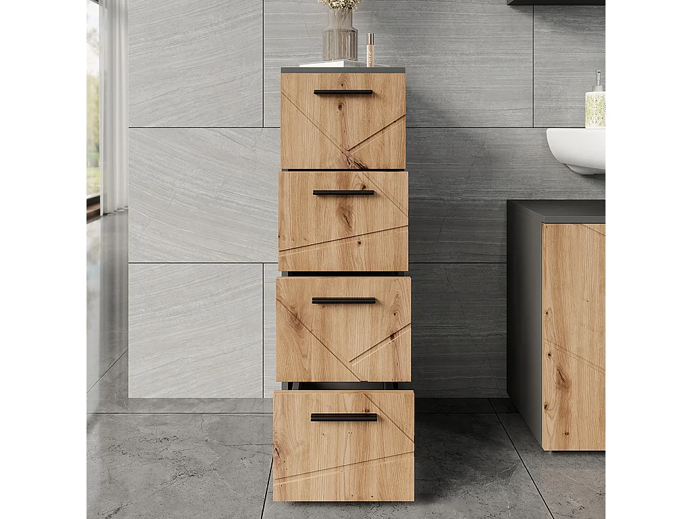 Armoire Midischrank anthracite/artisan 30x30x95 irma