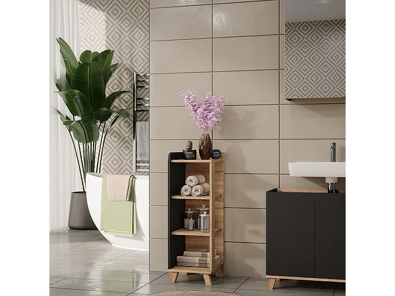 Mueble Midi sonoma/antracita 30x35x90 karen