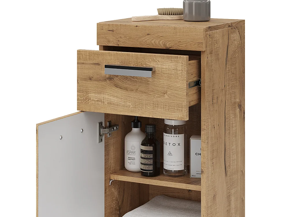 Meuble salle de bain chêne wotan 37x32.6x79 luna