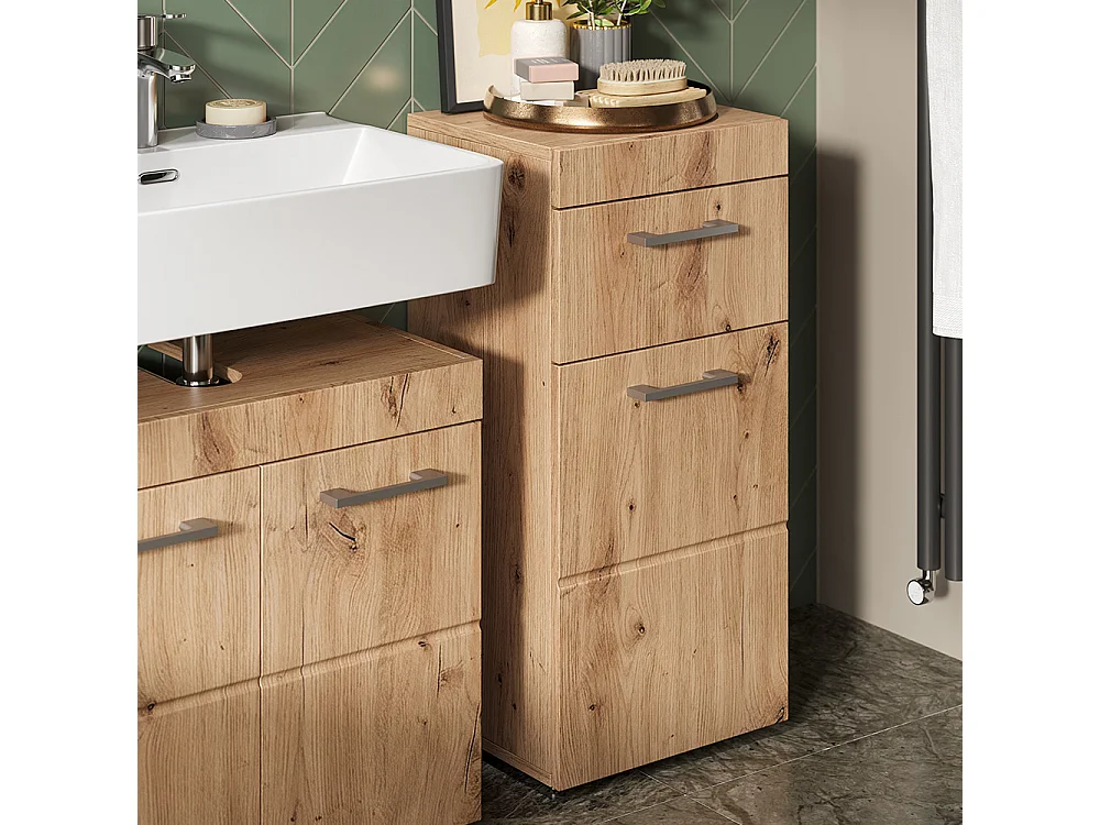 Halfhoge kast eiken wotan 37x32.6x79 luna