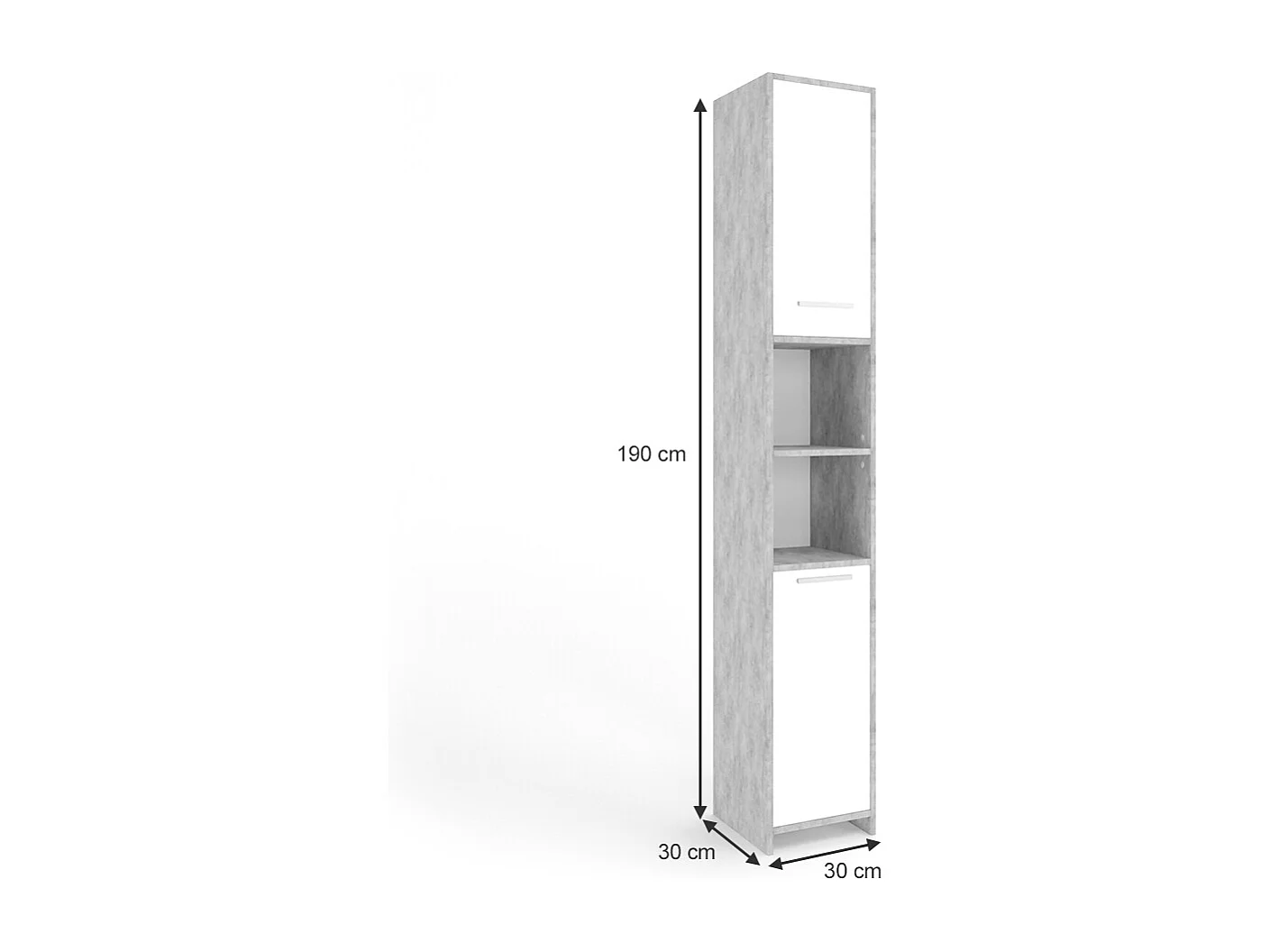 Armoire de salle de bain béton 30x30x190 kiko