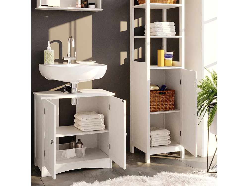 Meuble salle de bain blanc 40x32x160 bianco