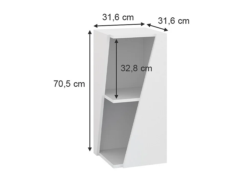 Meuble salle de bain blanc 31.6x31.6x70.5 benno