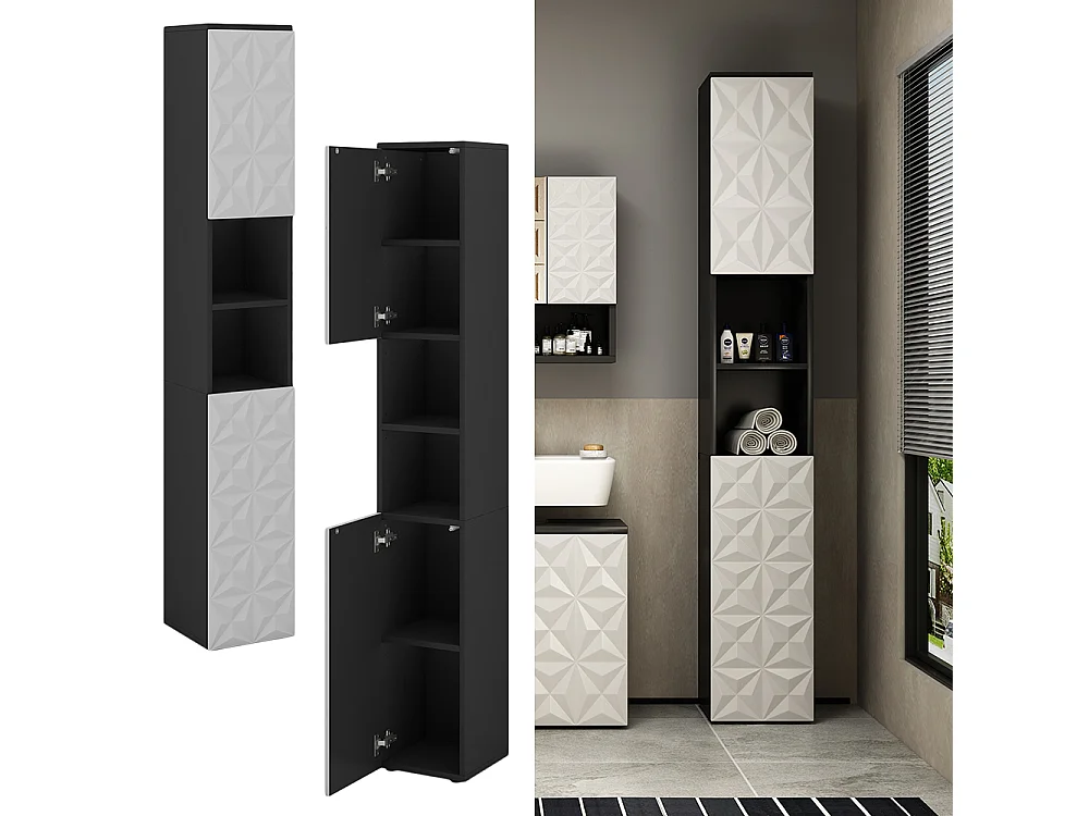 Armario de baño negro 30x30x189.5 edge