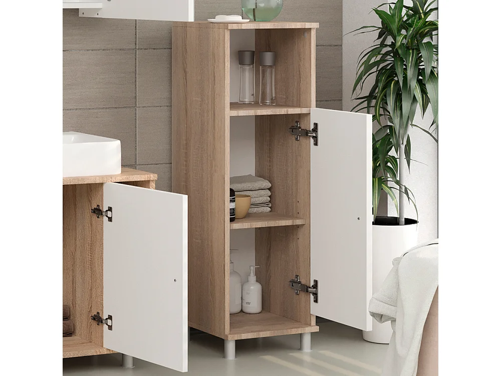 Midischrank sonoma/weiß 30x30x95 fynn