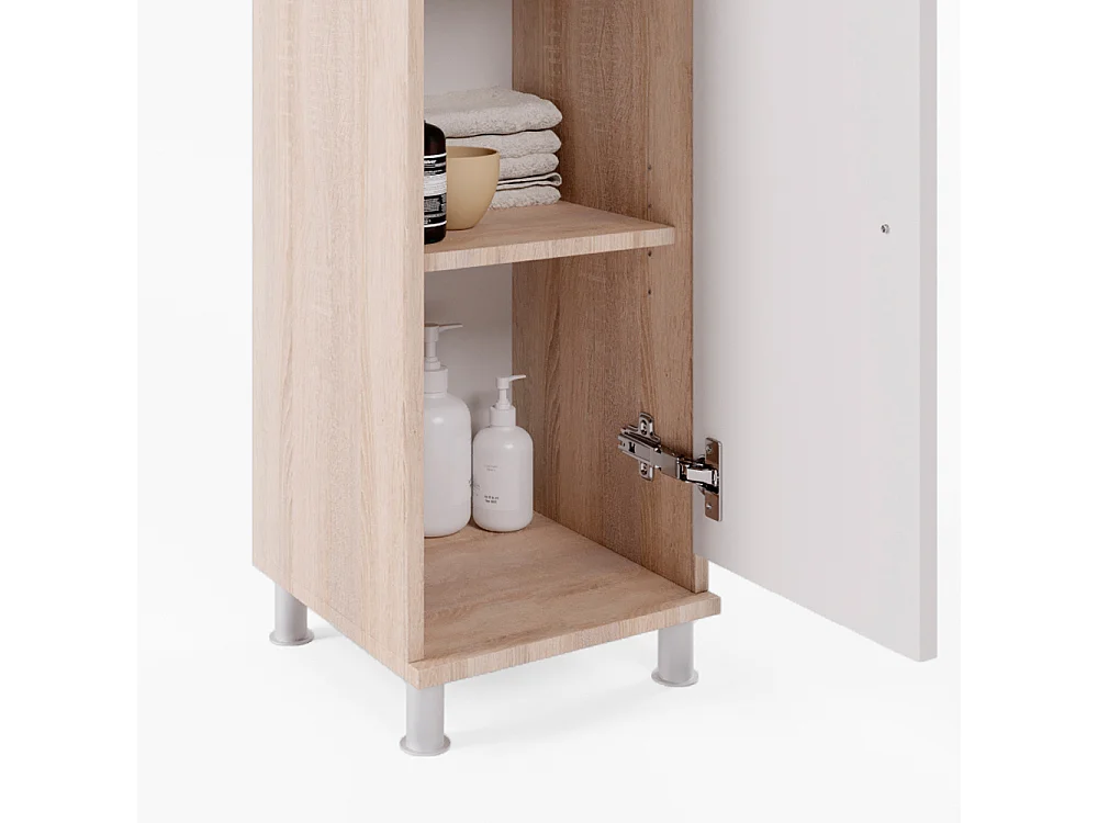 Midischrank sonoma/weiß 30x30x95 fynn