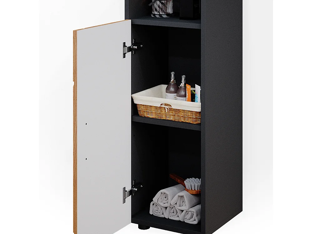 Meuble salle de bain chêne doré/anthracite 30x30x95 irma