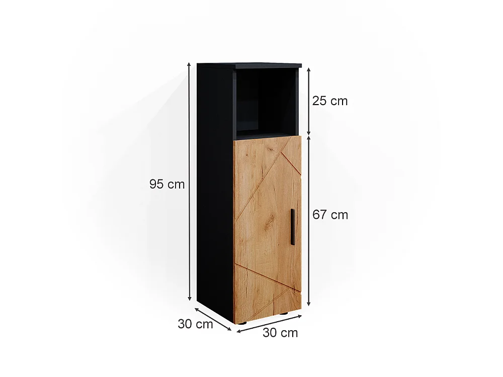 Mobiletto bagno Rovere dorato/antracite 30x30x95 irma