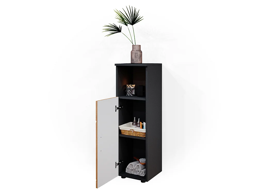 Mobiletto bagno Rovere dorato/antracite 30x30x95 irma