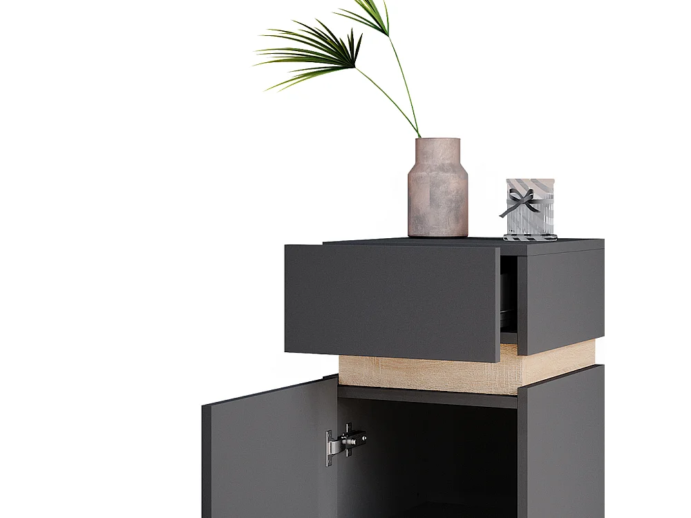 Meuble salle de bain anthracite 33x35x75.5 gloria