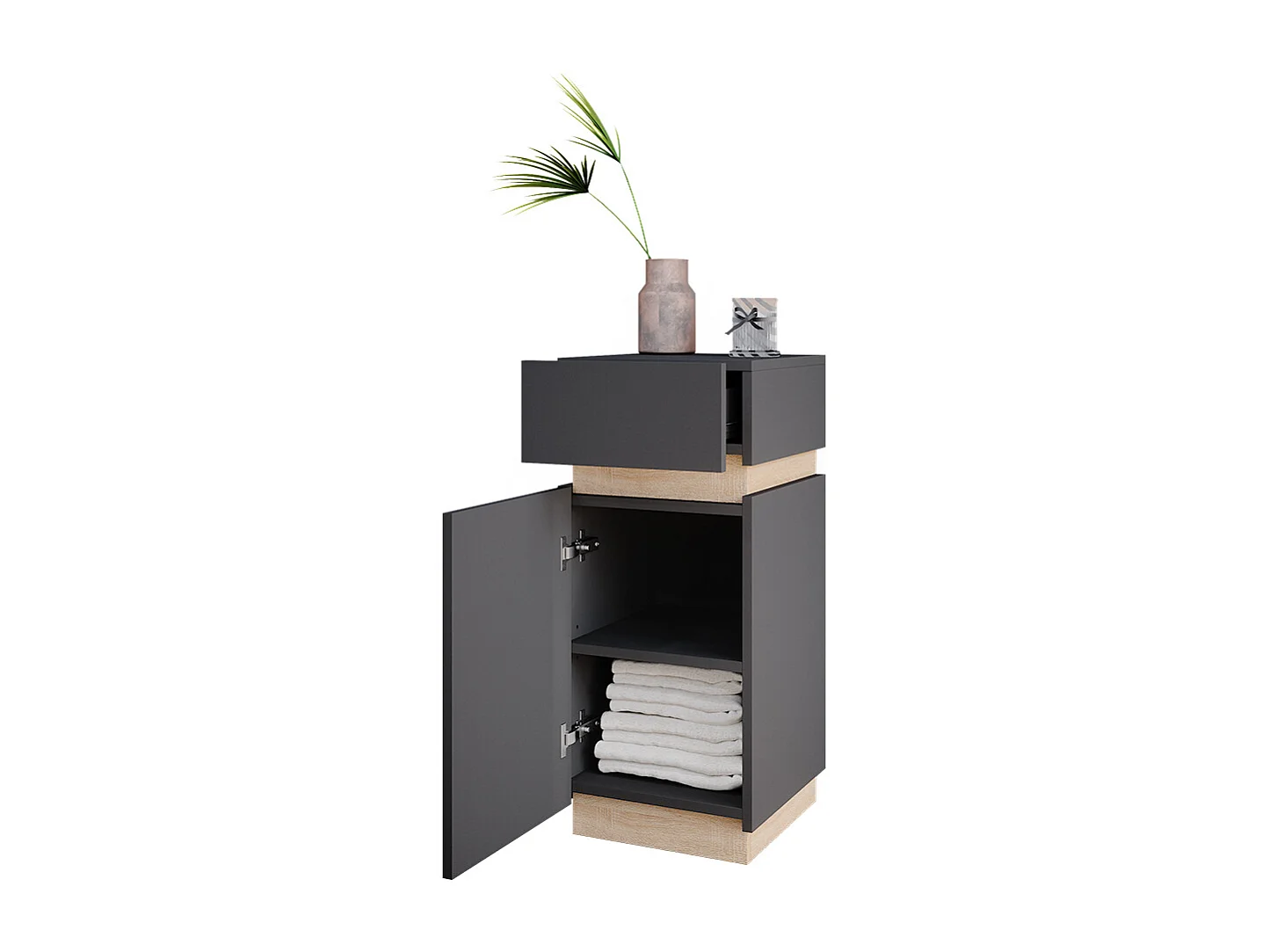 Meuble salle de bain anthracite 33x35x75.5 gloria