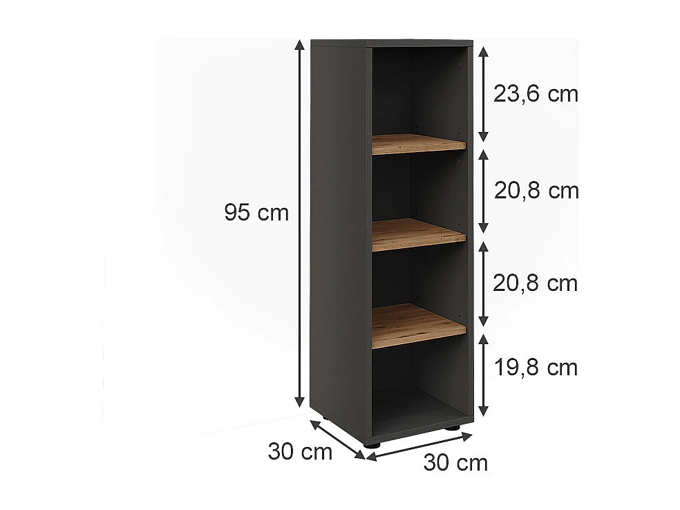 Midischrank anthrazit/artisan 30x30x95 irma
