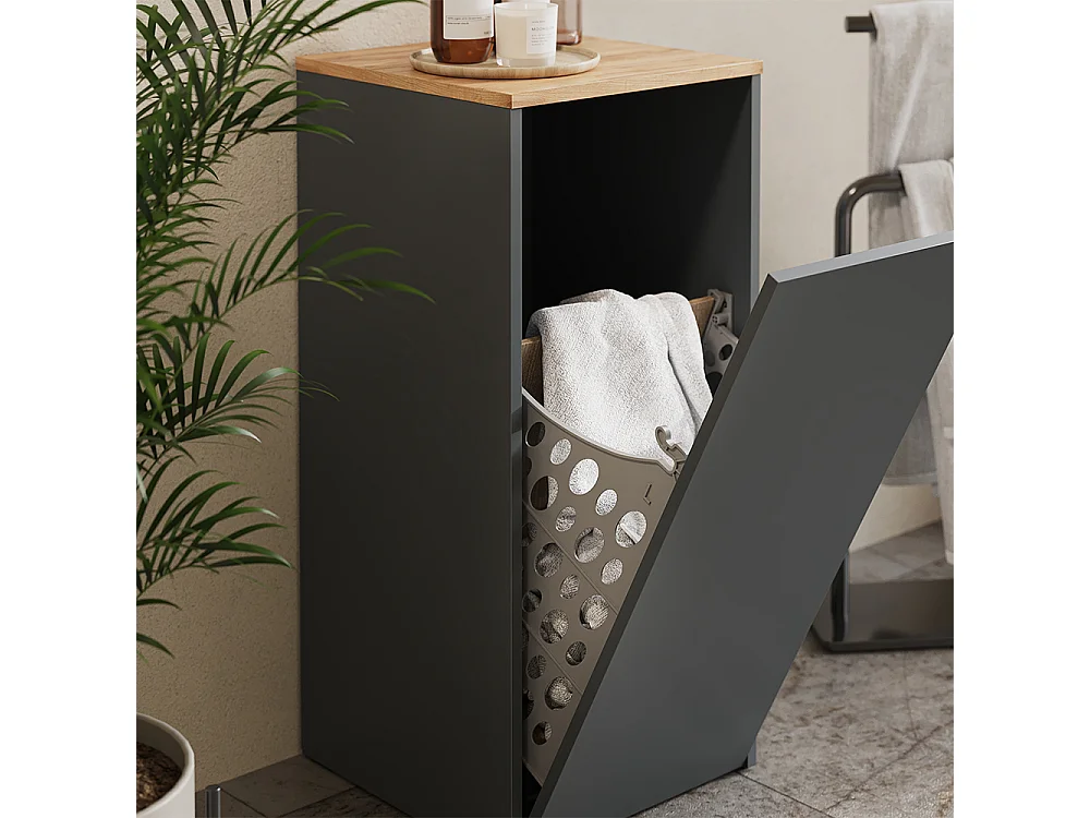 Armoire de salle de bain anthracite/chêne doré 40.2x40.5x88.2 viktor