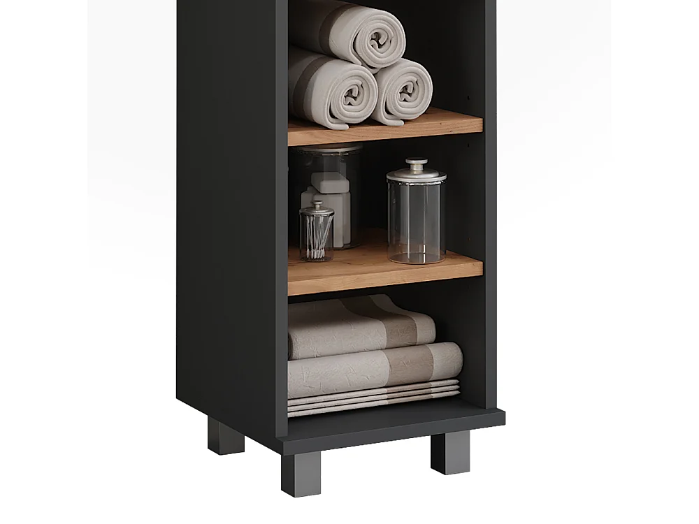 Midischrank anthrazit/goldkraft eiche 30.2x30x95 ilias