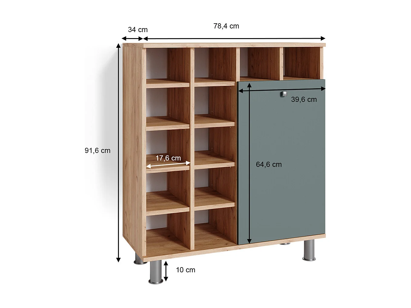 Armoire de salle de bain vert 78.4x34x91.6 fynn