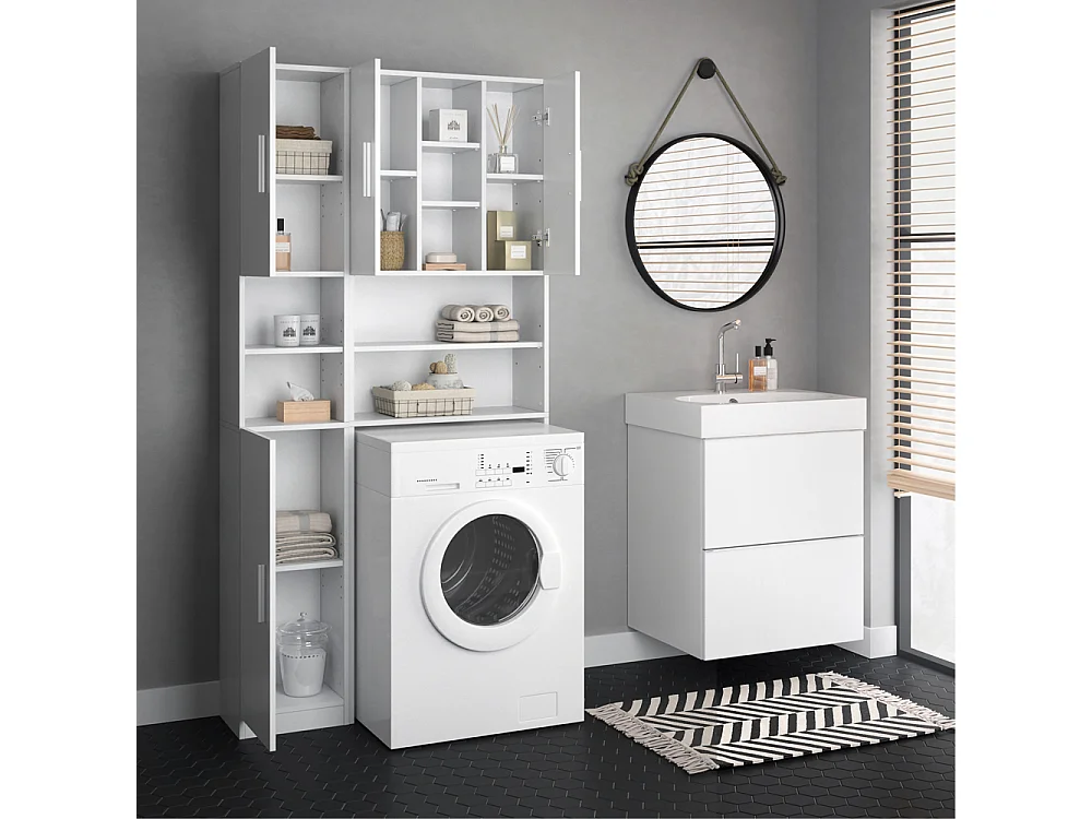 Badschrank weiß 32x25.8x190 luis