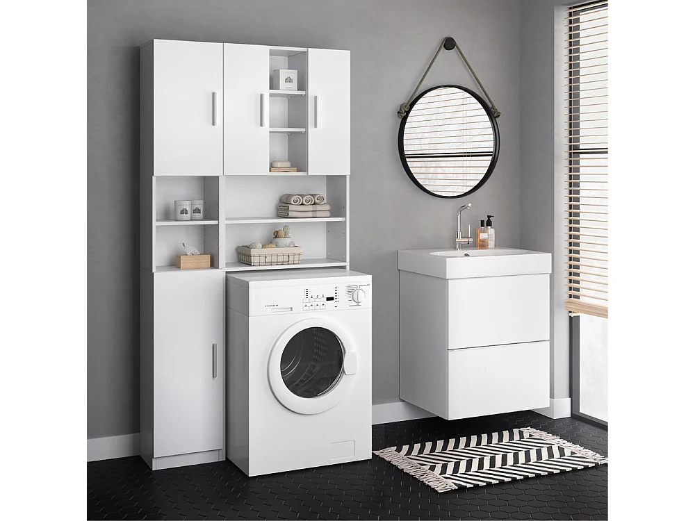 Meuble salle de bain blanc 32x25.8x190 luis