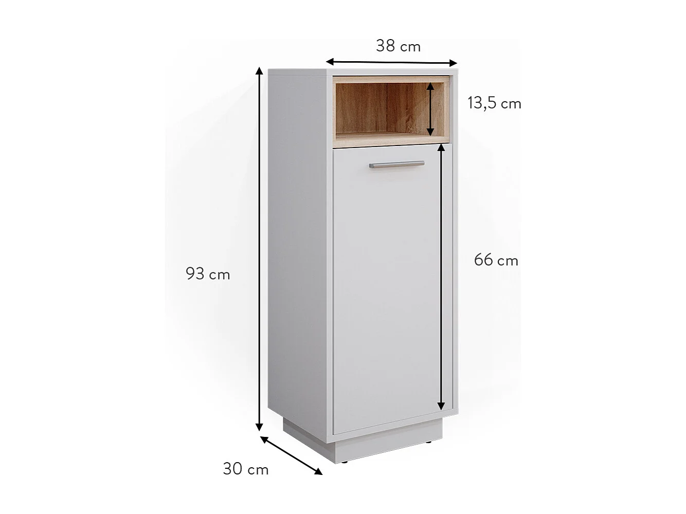 Midischrank weiß 38x30x93 beatrice