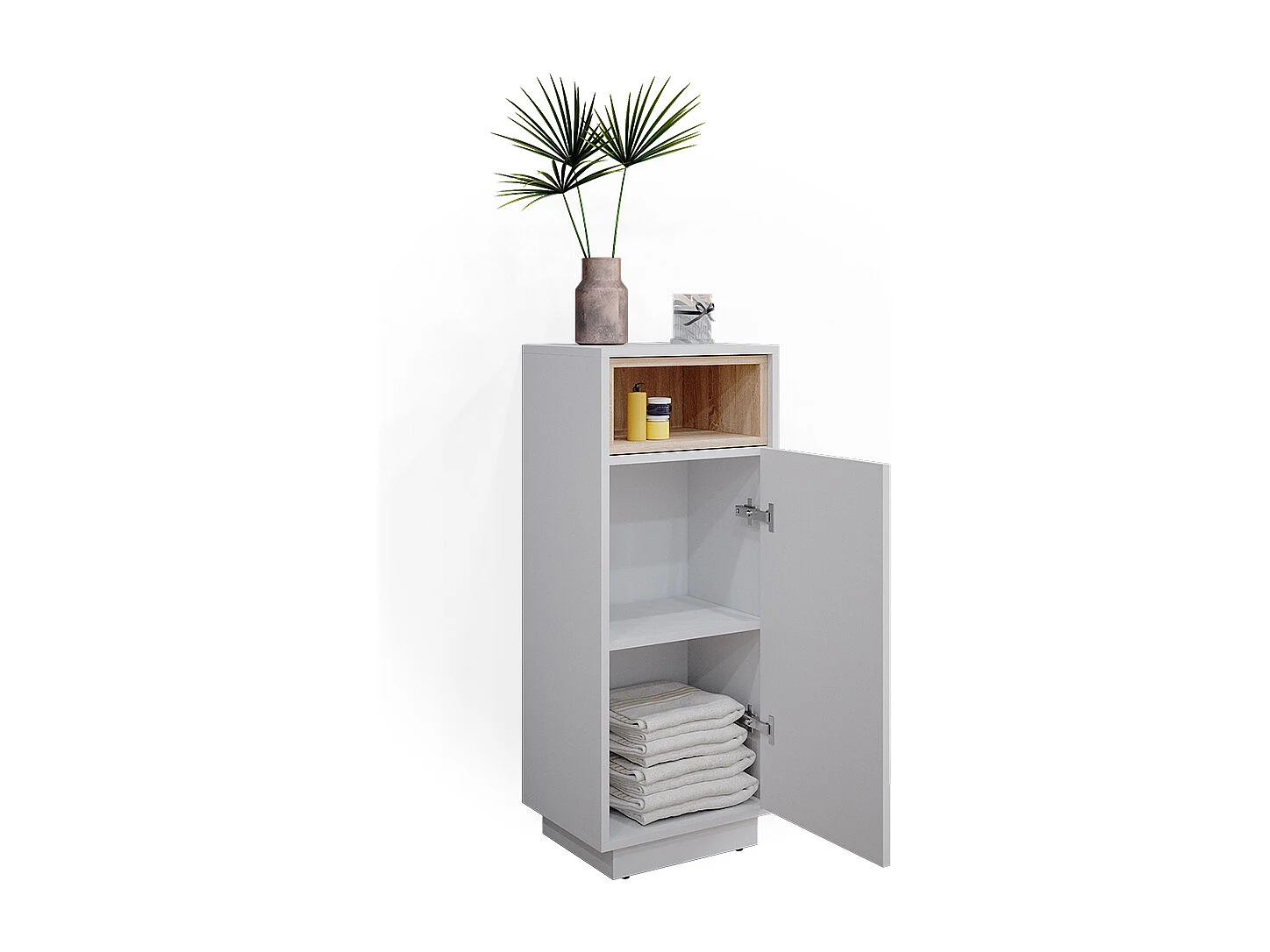 Meuble salle de bain blanc 38x30x93 beatrice