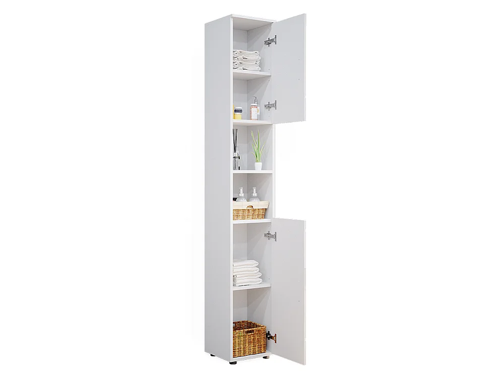 Meuble salle de bain blanc haute brillance 30x30x192 irma