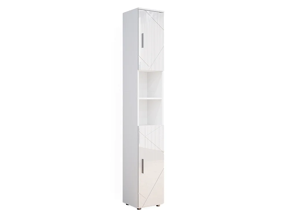 Meuble salle de bain blanc haute brillance 30x30x192 irma