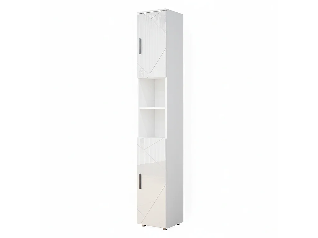 Meuble salle de bain blanc haute brillance 30x30x192 irma