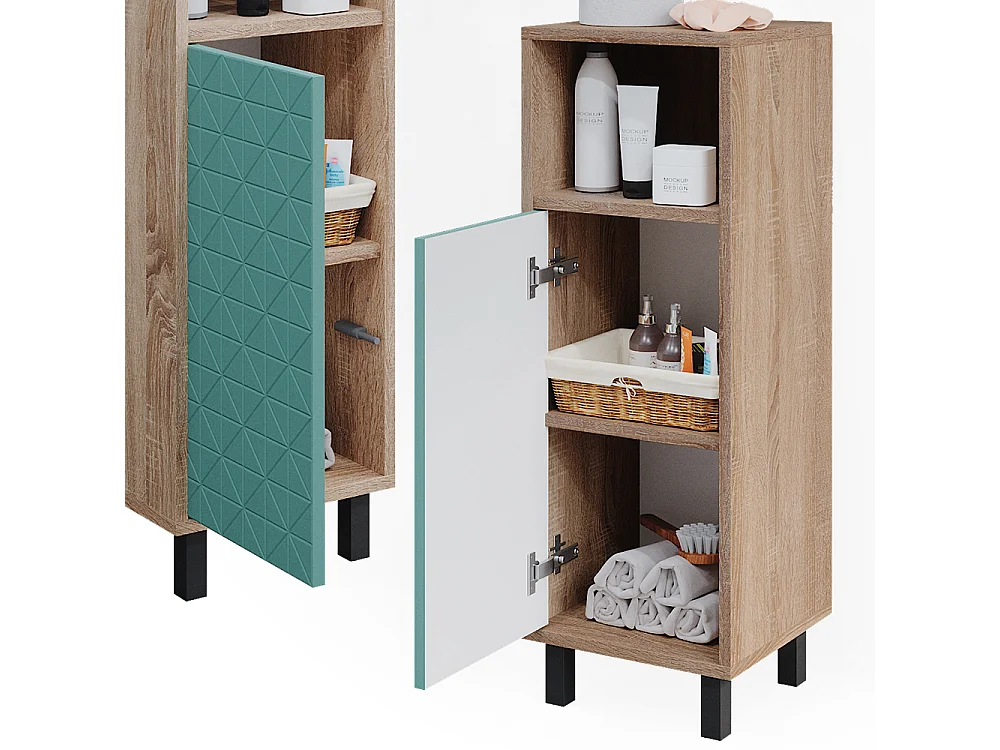 Meuble salle de bain vert menthe 30x28x87.2 agasta