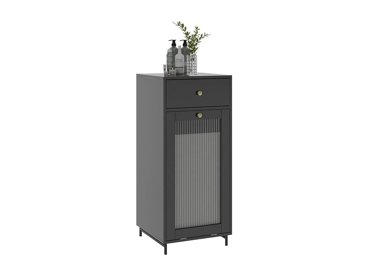Armoire Midischrank gris 40x40x96 malte
