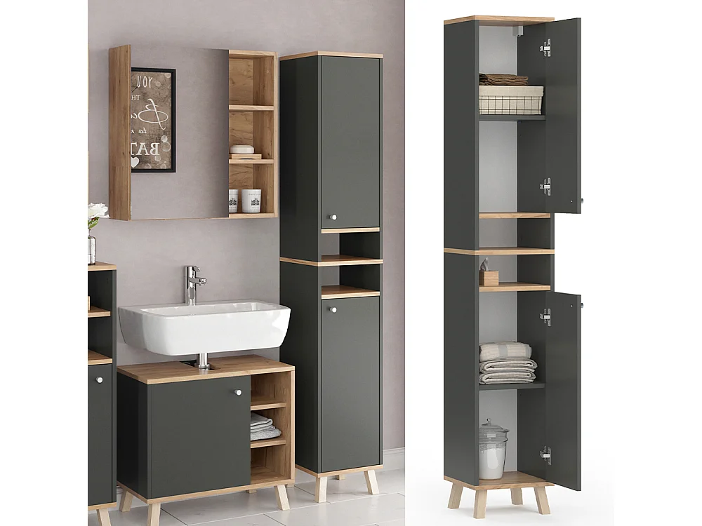 Mobile bagno alto antracite 30x30x174 senyo