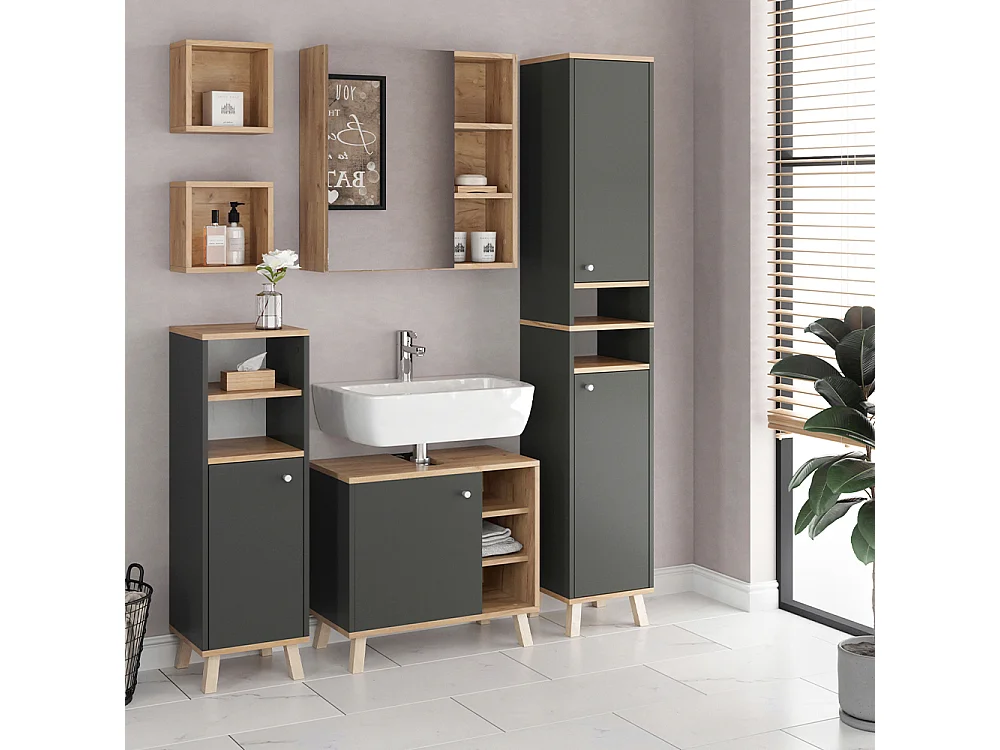 Mobile bagno alto antracite 30x30x174 senyo