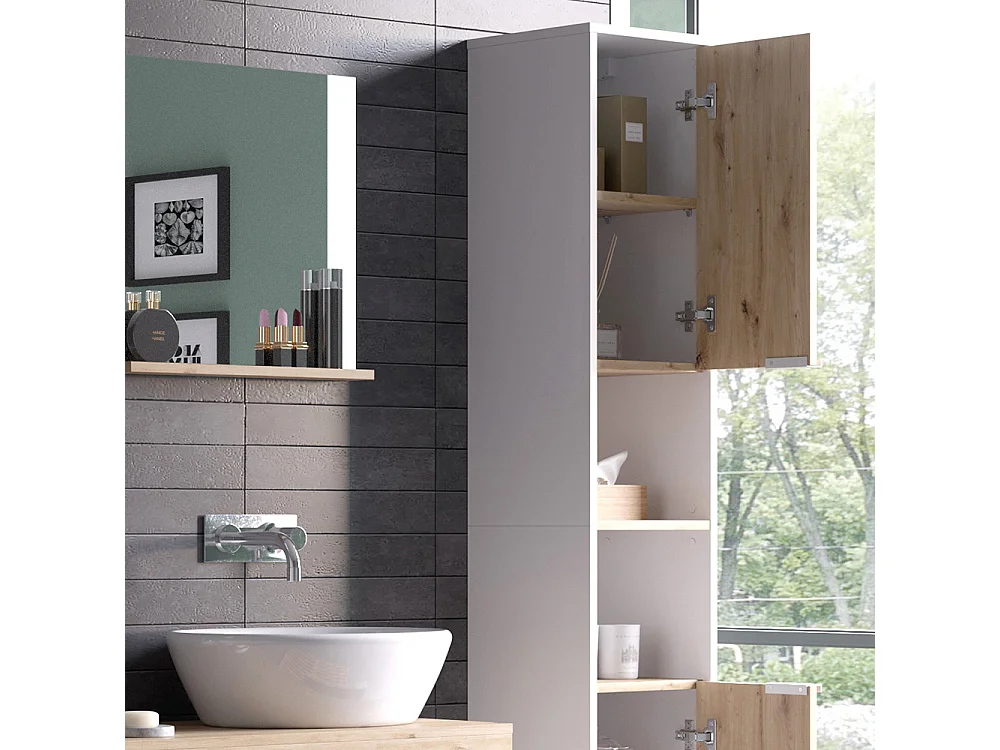 Armadio per il bagno bianco 30x30x165 henri