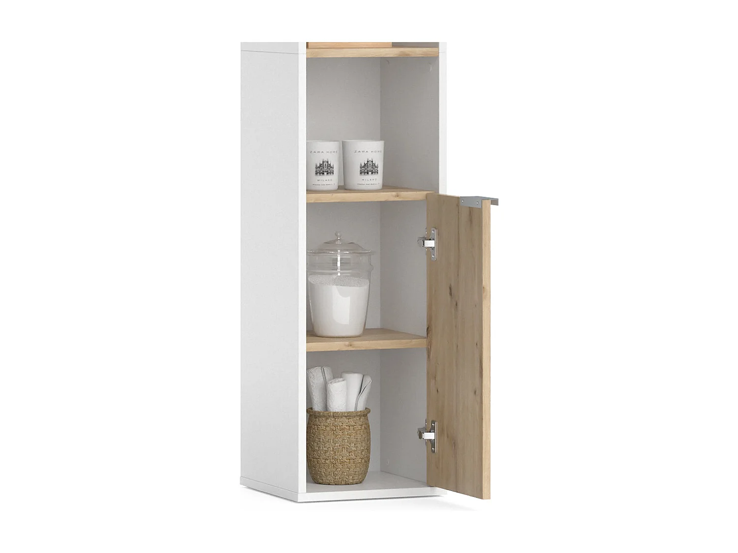 Armadio per il bagno bianco 30x30x165 henri
