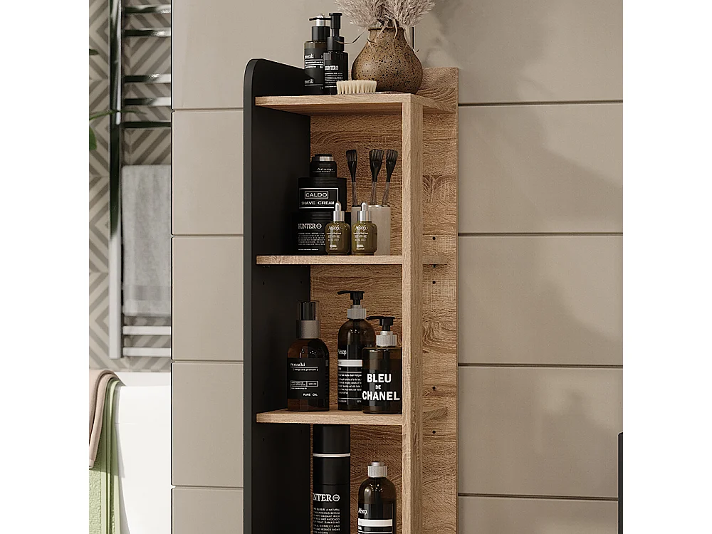 Étagère de salle de bain sonoma/anthracite 30x35x128 karen