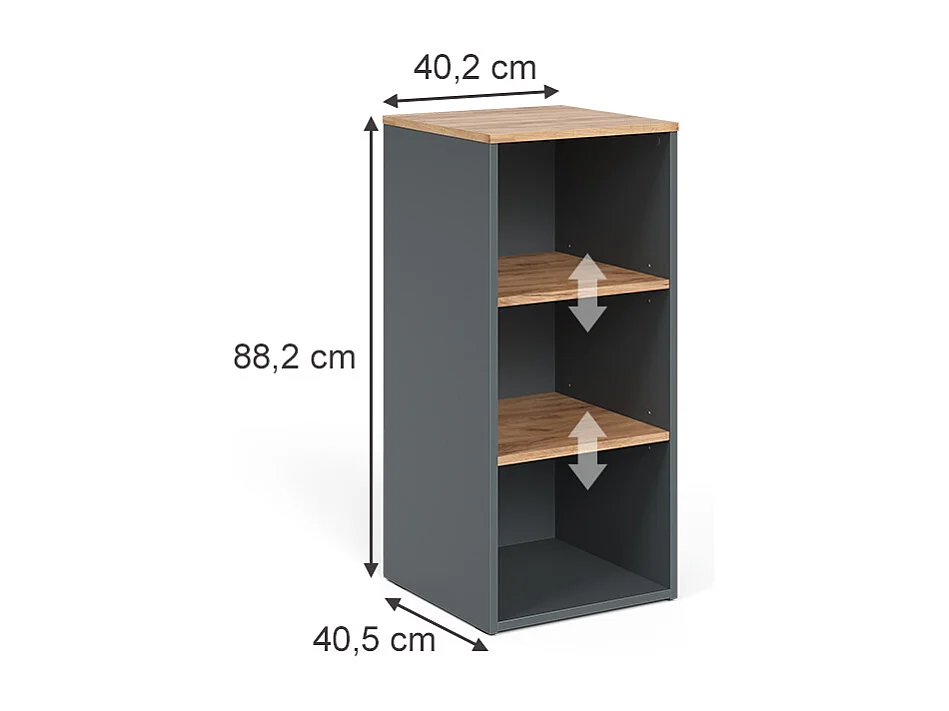 Midischrank anthrazit/goldkraft eiche 40.2x40.5x88.2 viktor