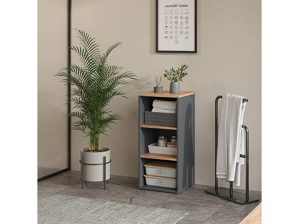 Midischrank anthrazit/goldkraft eiche 40.2x40.5x88.2 viktor