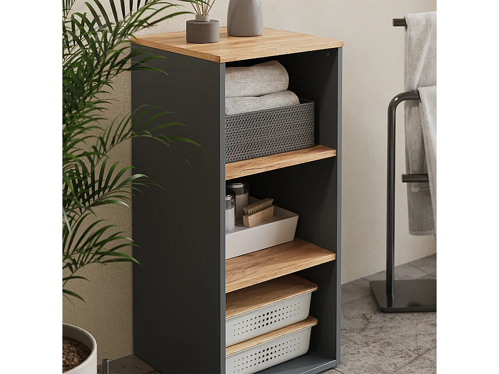 Midischrank anthrazit/goldkraft eiche 40.2x40.5x88.2 viktor