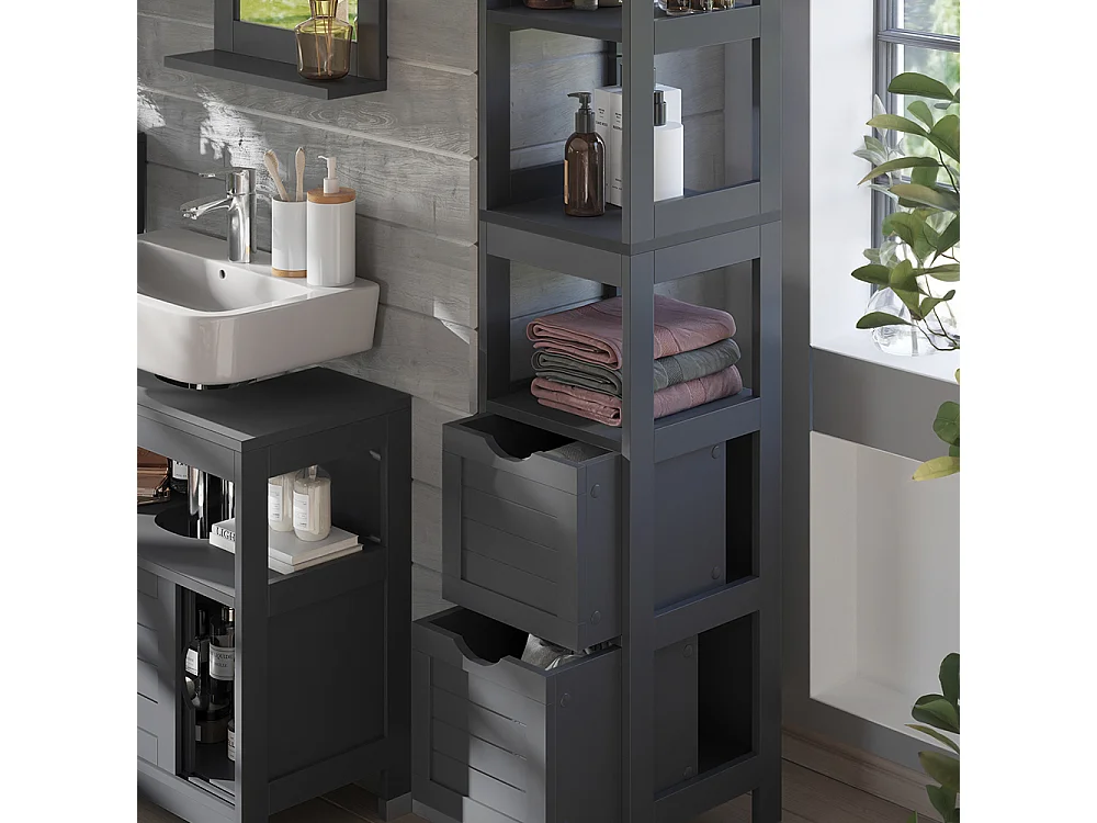 Badschrank grau 30x30x144 vilda