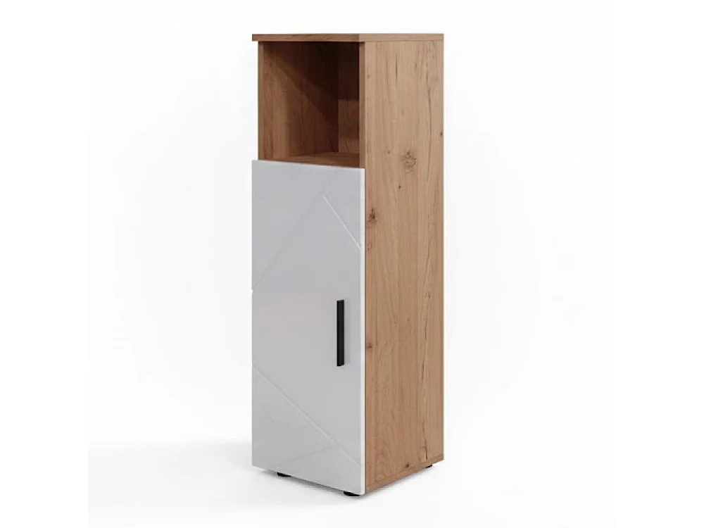 Szafka Midi biały wysoki połysk/złoty dąb power 30x30x95 irma