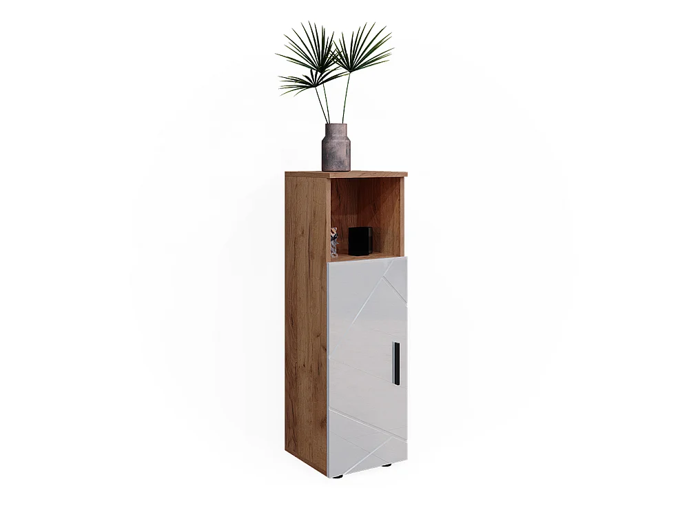 Szafka Midi biały wysoki połysk/złoty dąb power 30x30x95 irma