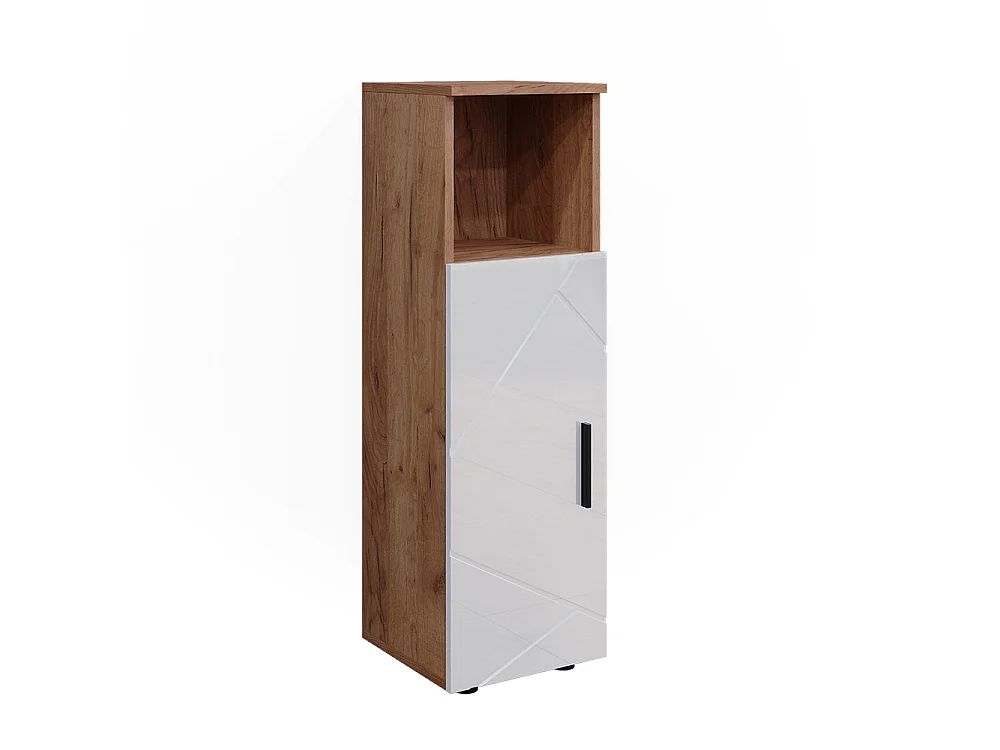 Szafka Midi biały wysoki połysk/złoty dąb power 30x30x95 irma