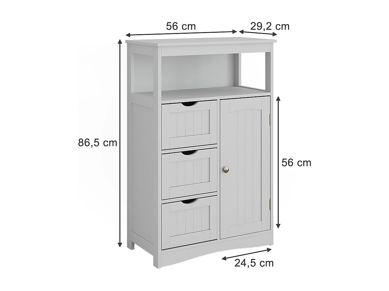 Midischrank weiß 56x29.2x86.5 bianco