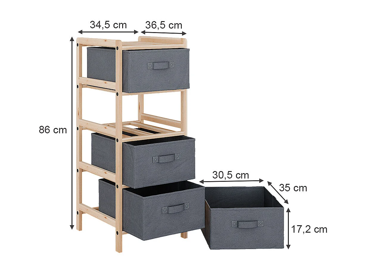 Mobile da bagno grigio 34.5x36.5x86 bruno