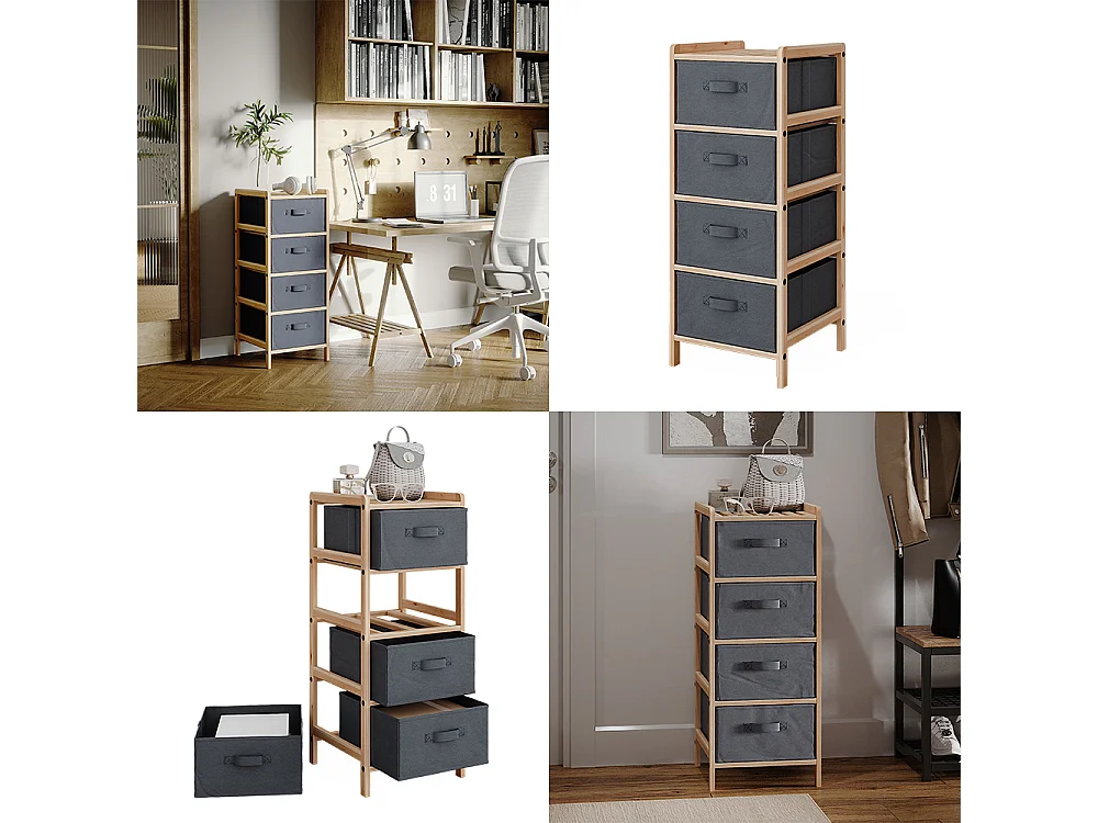 Armoire de salle de bain gris 34.5x36.5x86 bruno