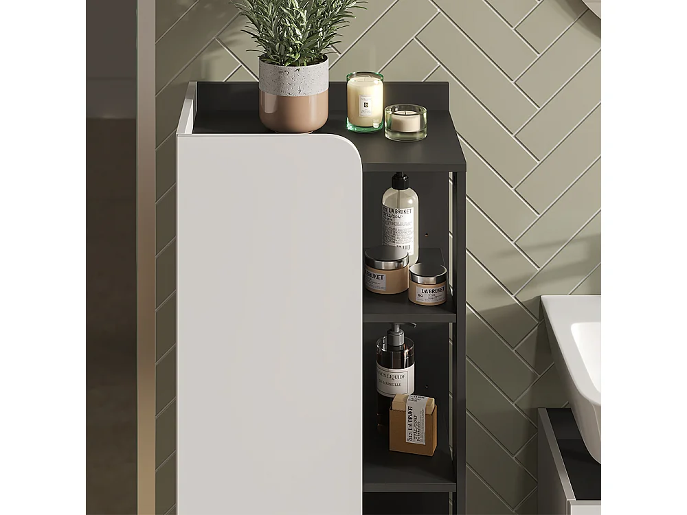 Mobiletto midi antracite/bianco 50x35x128 karen