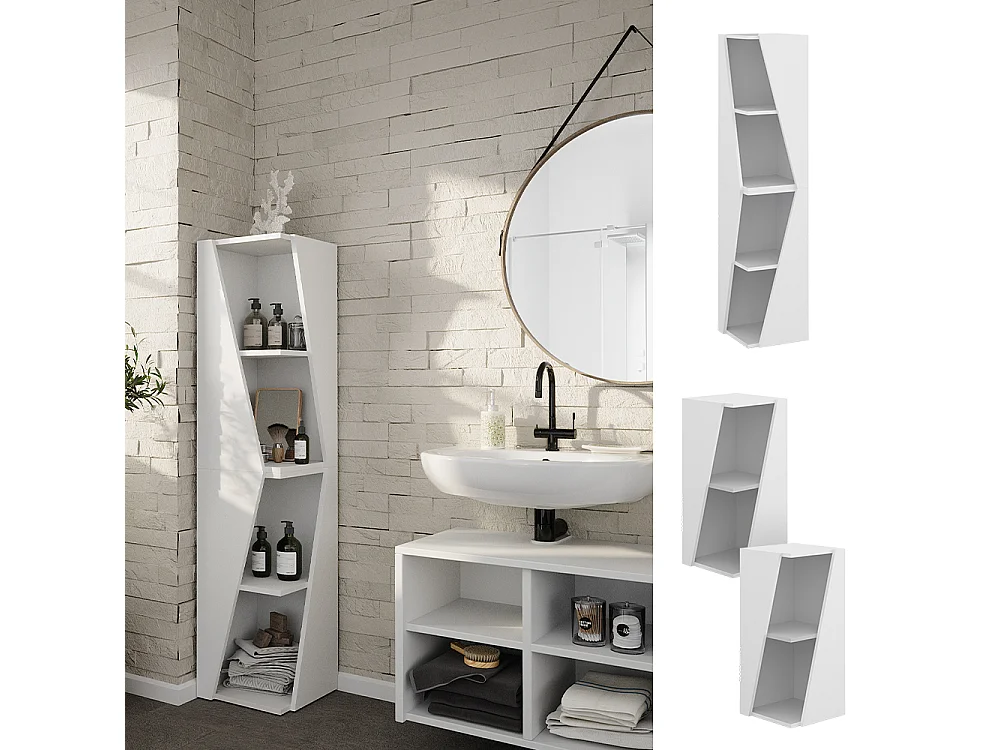 Meuble salle de bain blanc 31.6x31.6x70.5 benno