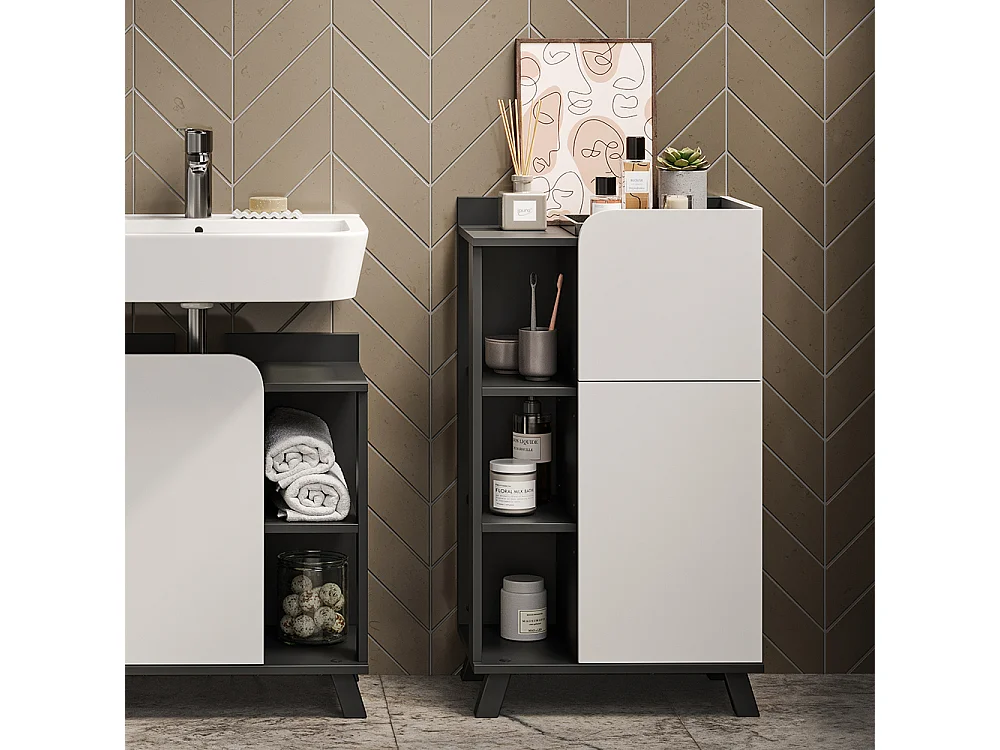 Mobile midi antracite/bianco 50x35x90 karen